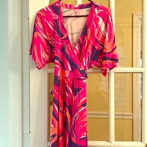 Lilly Pulitzer Amoritta Wrap Dressing Plume Print